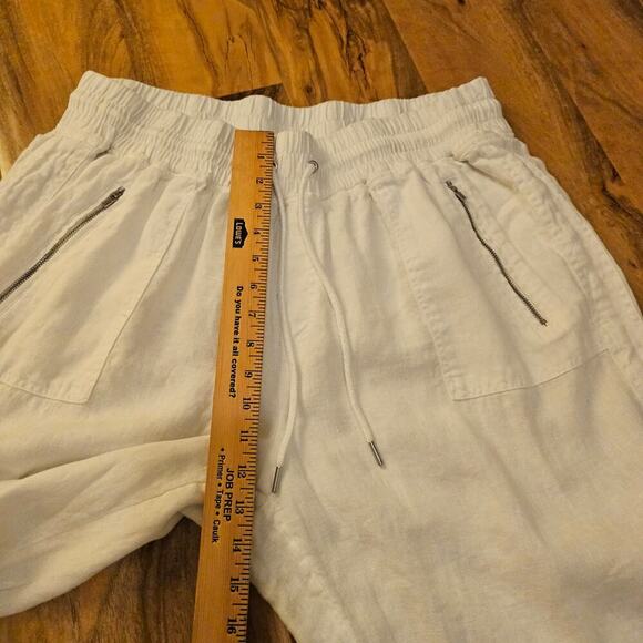 Athleta Cabo White Sz18 Linen Wide leg pants. Calla Lily. Relaxing Boho. Elastic - Picture 8 of 15